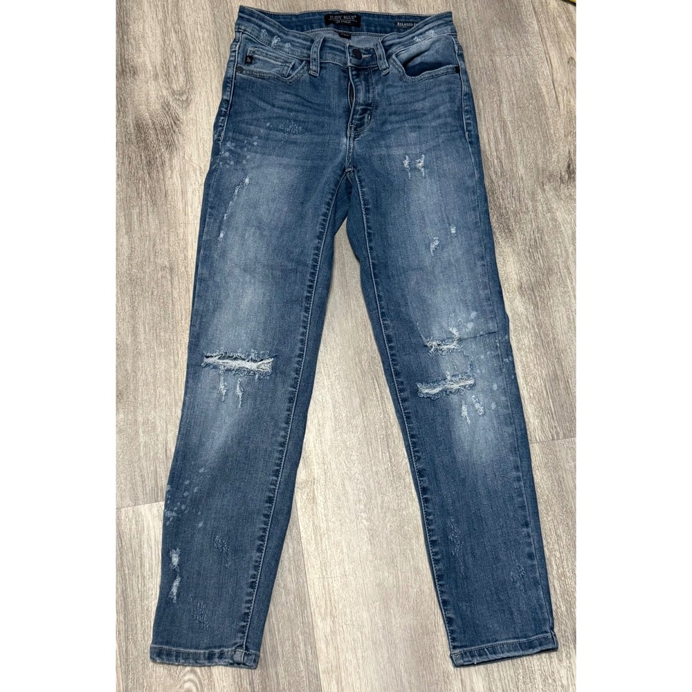 Judy Blue‎ Jeans Relaxed Fit Size 3/26 Distressed Ripped Denim